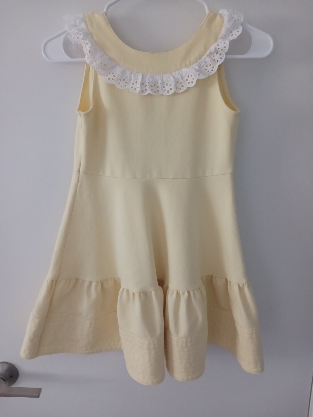 Janie and Jack Pale Yellow Eyelet Collar Dress